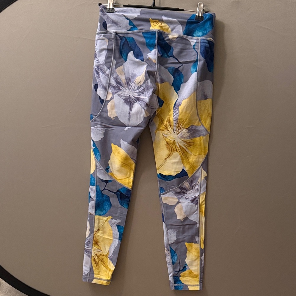 CALIA by Carrie Underwood Floral Leggings - Blue and Yellow